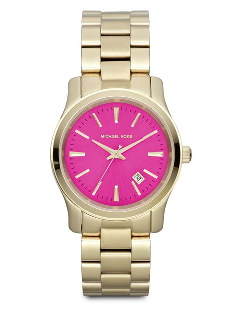 michael kors watch pink gold|hot pink michael kors watch.